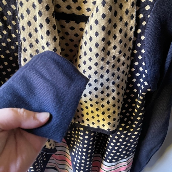 Anthropologie THML casual open front cardigan polka dot print - Picture 5 of 6